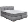 BOXSPRINGBETT 180/200 cm,  in Grau, Topper, Matratzen, H2 + H3 = mittel + fest  - Chromfarben/Schwarz, KONVENTIONELL, Kunststoff/Textil (180/200cm) - Boxxx