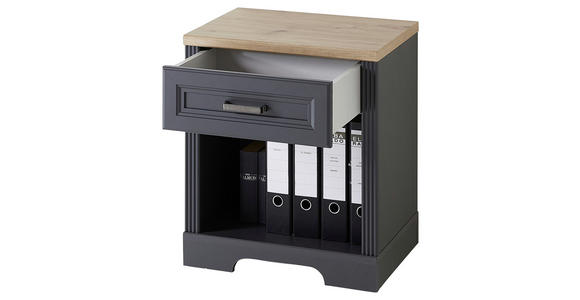 ROLLCONTAINER 54/62/39 cm  - Graphitfarben/Eiche Artisan, KONVENTIONELL, Holzwerkstoff/Metall (54/62/39cm) - Carryhome