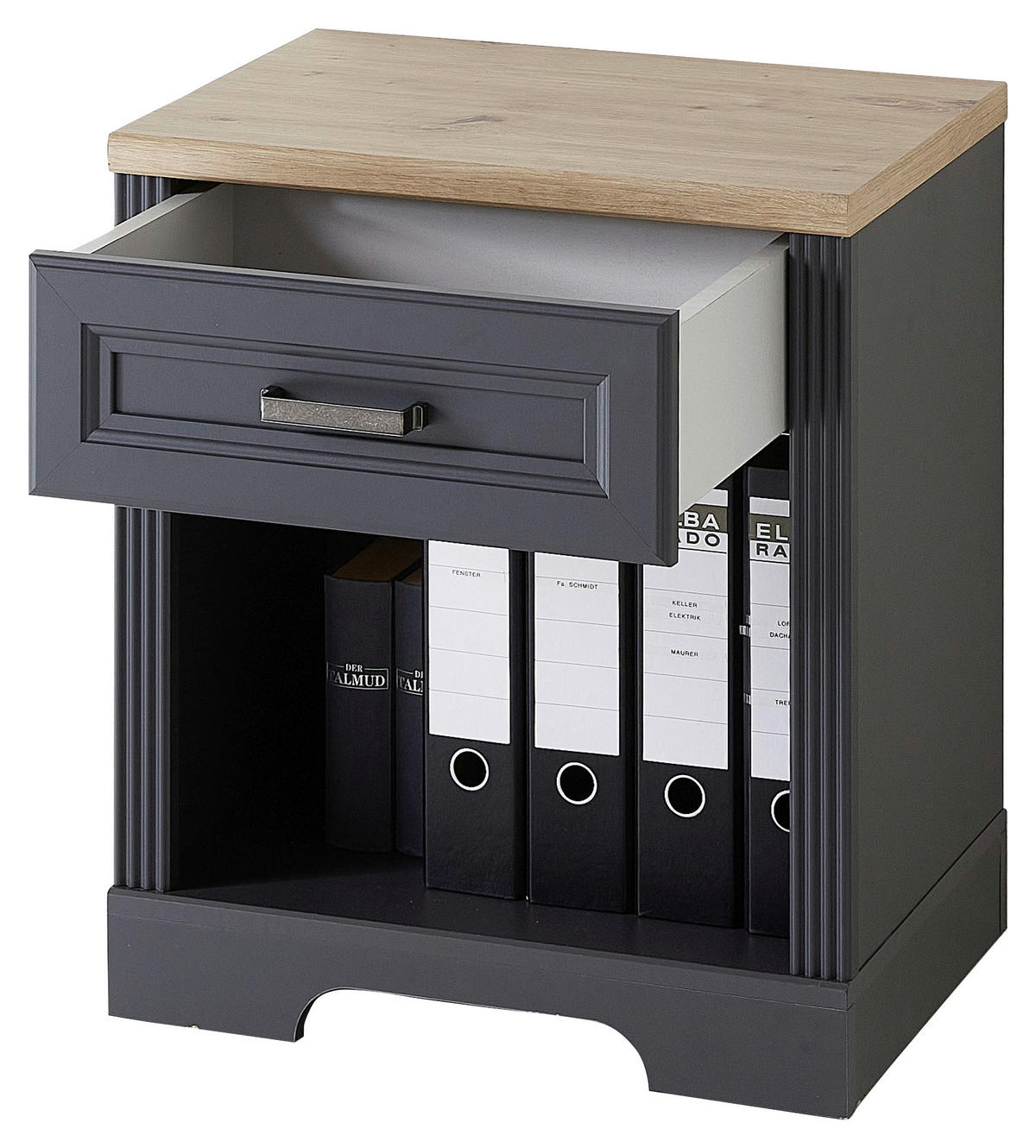 ROLLCONTAINER 54/62/39 cm  - Graphitfarben/Eiche Artisan, KONVENTIONELL, Holzwerkstoff/Metall (54/62/39cm) - Carryhome