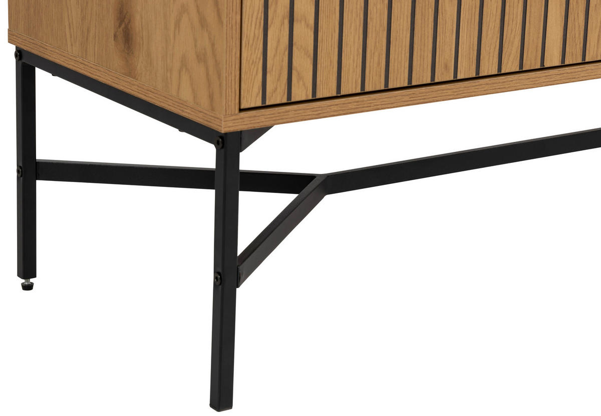 SIDEBOARD 180/70/40 cm  in Eichefarben  - Eichefarben/Schwarz, Design, Holzwerkstoff/Metall (180/70/40cm) - Livetastic