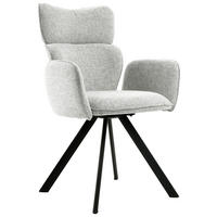 ARMLEHNSTUHL  in Eisen Leinenoptik  - Schwarz/Grau, Design, Holz/Textil (64,5/93/61cm) - Hom`in
