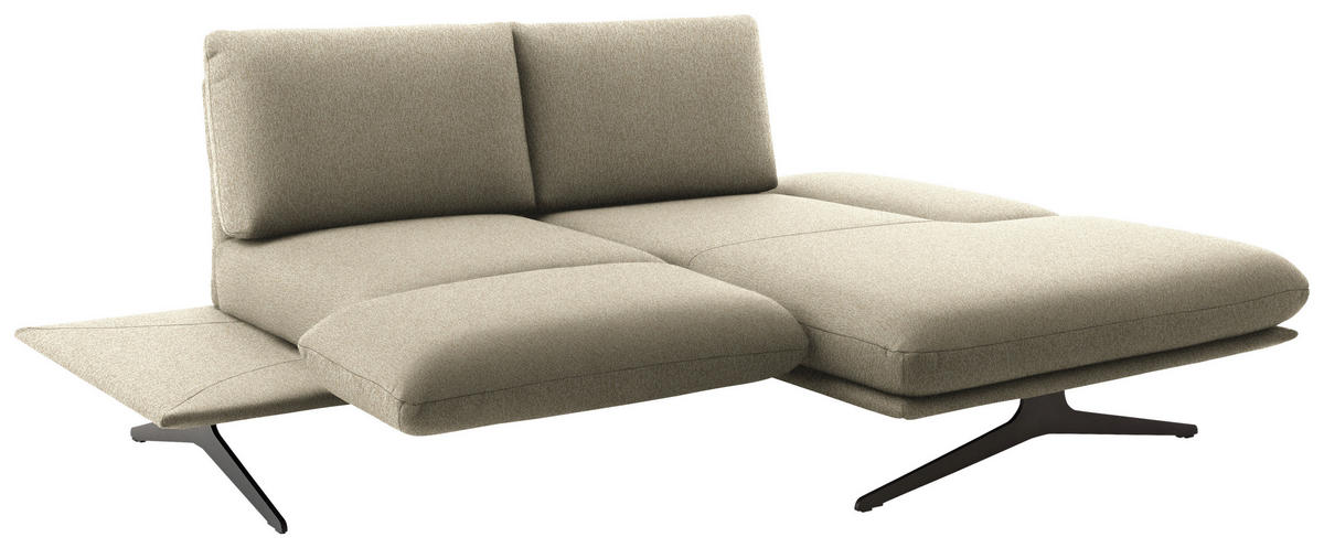 ECKSOFA  in Flachgewebe Beige  234/155 cm  - Beige/Schwarz, Design, Textil/Metall (234/155cm) - Dieter Knoll