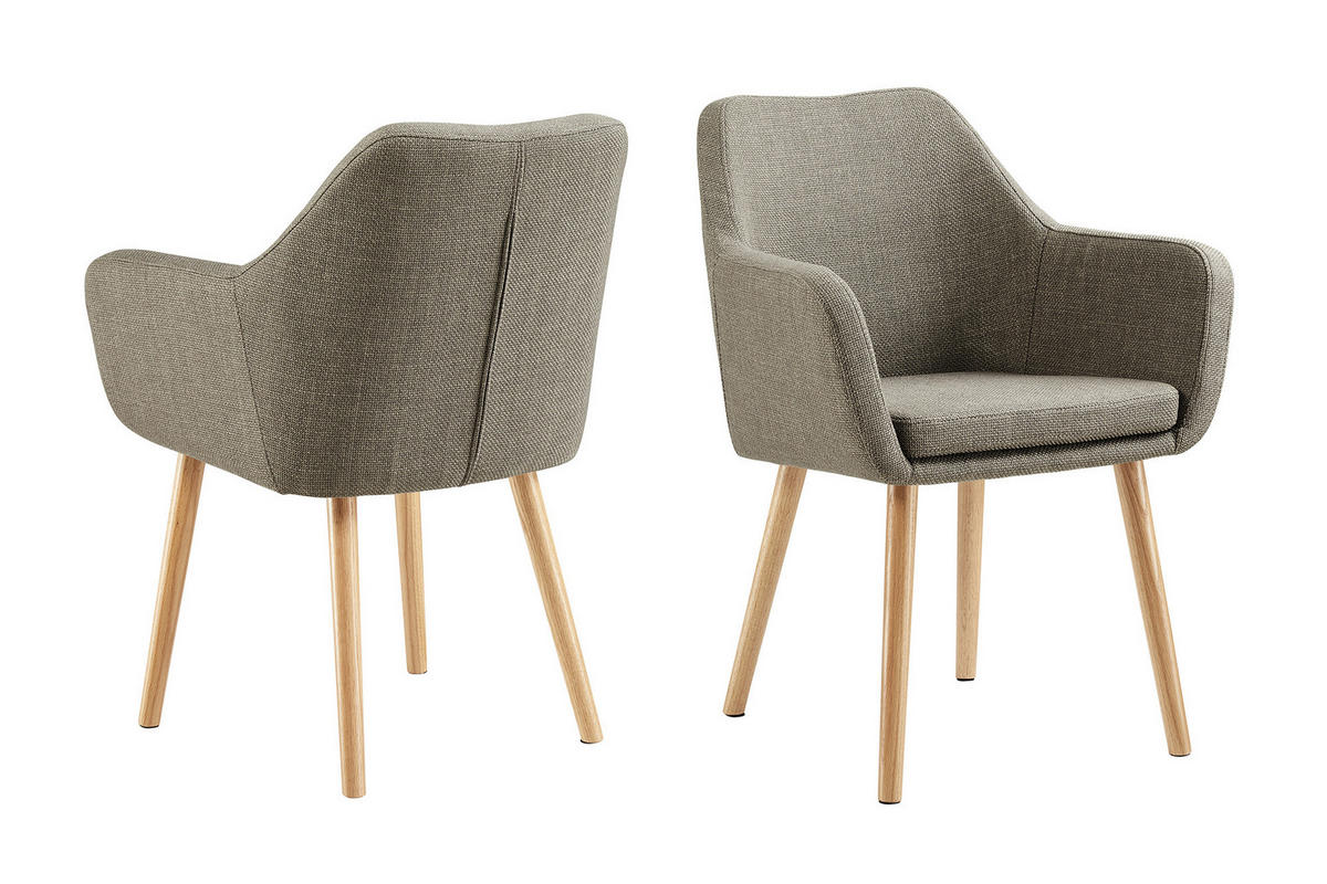 ARMLEHNSTUHL  in Struktur  - Braun/Naturfarben, MODERN, Holz/Textil (62/84/60cm) - Livetastic