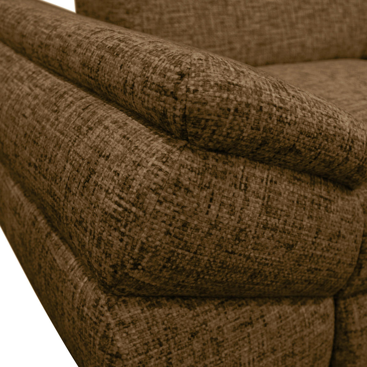 ECKSOFA in Struktur, Plüsch Braun  - Schwarz/Braun, Design, Textil/Metall (274/201cm) - MID.YOU