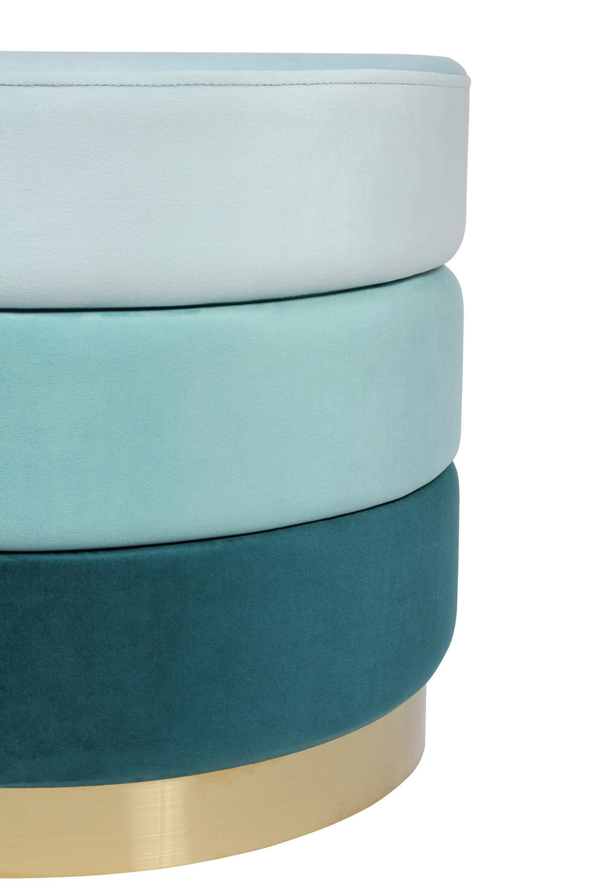 TABURET, textil, 50/42 cm - modrá/barvy zlata, Design, kov/textil (50/42cm) - MID.YOU