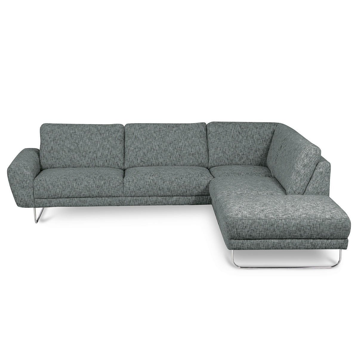 ECKSOFA 273/250 cm SPRING in Webstoff Anthrazit Zierkissen  273/250 cm  - Chromfarben/Anthrazit, Design, Textil/Metall (273/250cm) - Livetastic