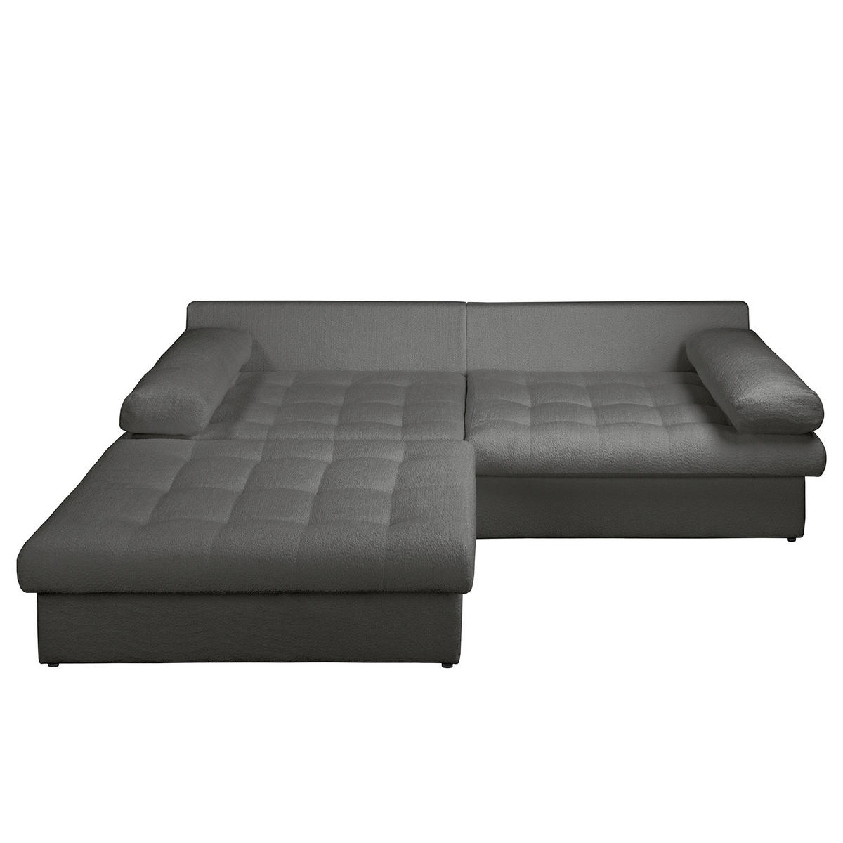 ECKSOFA Naomi in Chenille Anthrazit Rückenkissen  243/284 cm  - Anthrazit/Schwarz, Design, Kunststoff/Textil (243/284cm) - P & B