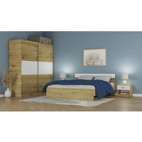 SPALNICA, bela, hrast artisan  - bela/hrast artisan, Design, kovina/leseni material - Xora