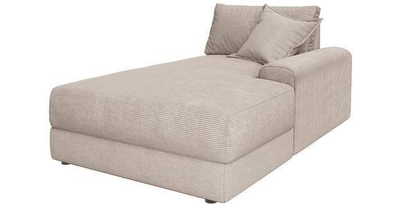 BIGSOFA Cord Beige  - Beige/Schwarz, MODERN, Kunststoff/Textil (117/93/190cm) - Carryhome