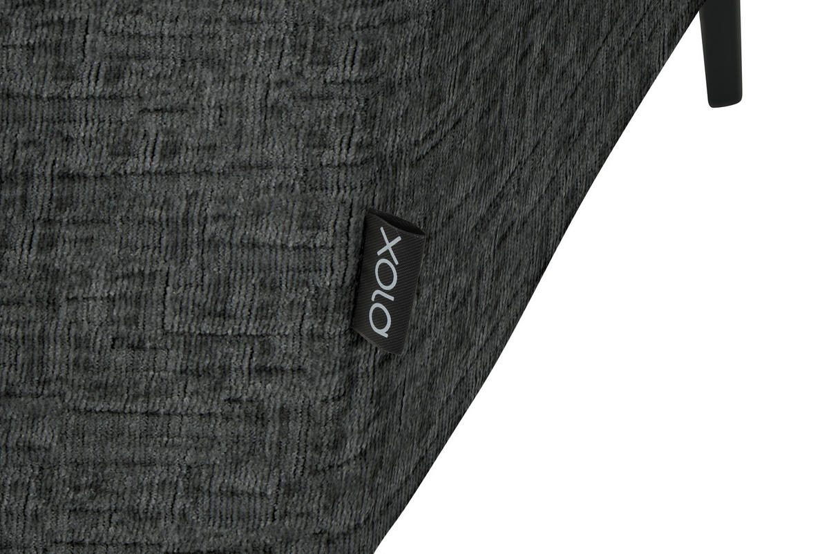 ECKSOFA in Chenille Dunkelgrau  205/280 cm  - Dunkelgrau/Schwarz, Design, Textil/Metall (205/280cm) - Xora