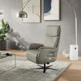 RELAXSESSEL in Leder Hellgrau  - Hellgrau/Schwarz, Design, Leder/Metall (70/117/85cm) - Dieter Knoll