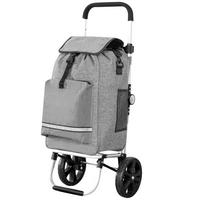 EINKAUFSTROLLEY  - Silberfarben/Grau, Trend, Textil/Metall (41/88/44cm) - Milino