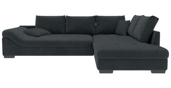 ECKSOFA Anthrazit Cord - Anthrazit/Schwarz, KONVENTIONELL, Holz/Textil (298/202cm) - Carryhome