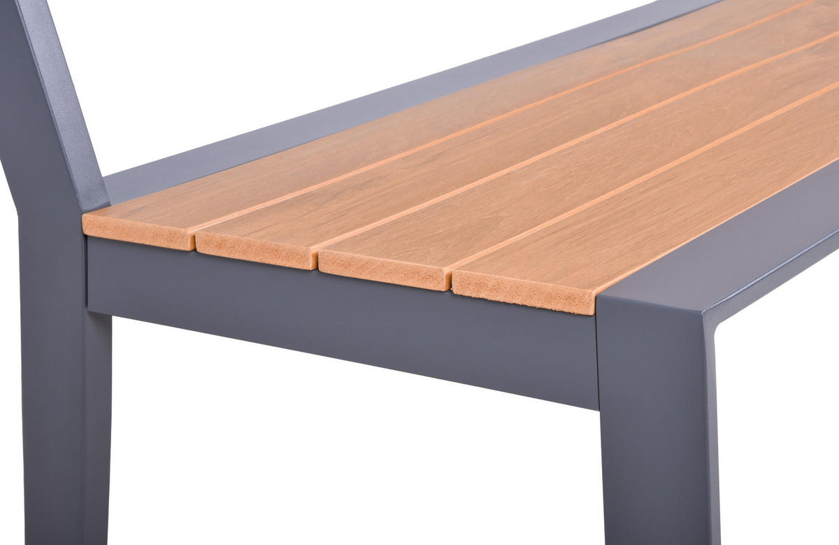 GARTENBANK 55/81/180 cm  in Anthrazit, Braun  - Anthrazit/Braun, Basics, Kunststoff/Metall (55/81/180cm) - Gardenson
