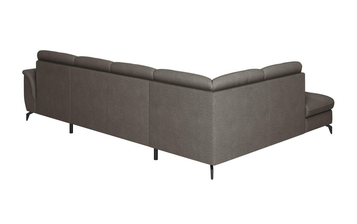 WOHNLANDSCHAFT in Flachgewebe Graphitfarben  - Schwarz/Graphitfarben, Modern, Textil/Metall (212/319/164cm) - Sit & More