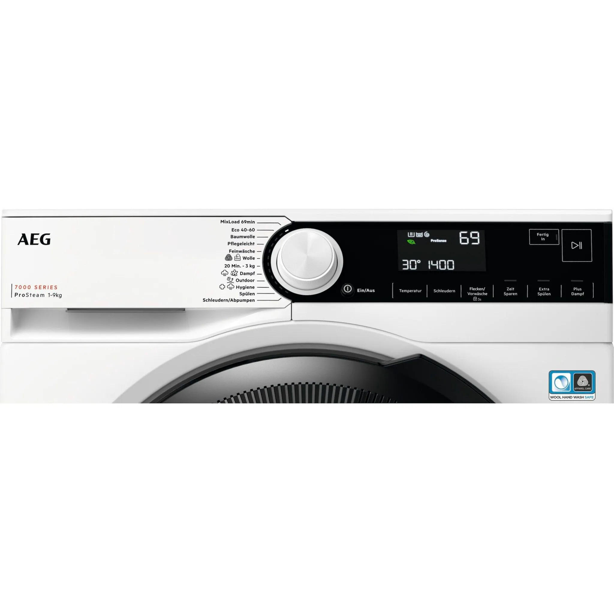 WASCHMASCHINE LR7A70490   - Schwarz/Weiß, Basics, Kunststoff/Metall (59,7/84,4/66cm) - AEG