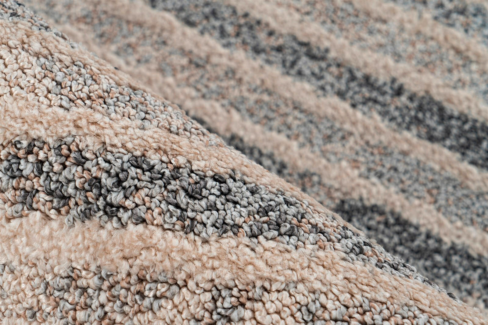 Thumbnail - Teppich Rhombus 125 Beige / Grau, Grau, Beige, Textil, Abstraktes, rechteckig, 120x170 cm, pflegeleicht, Teppiche & Böde...