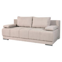 3-SED,  bež tekstil  - barve niklja/bež, Design, umetna masa/tekstil (200/90/95cm) - Cantus