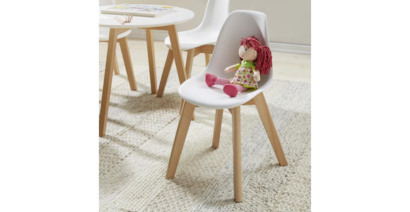 KINDERSTUHL - Buchefarben/Weiß, Design, Holz/Kunststoff (30,5/57/36cm) - My Baby Lou