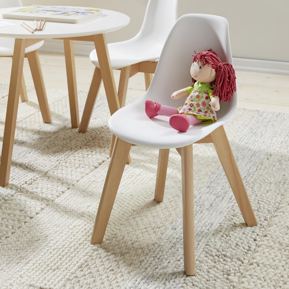 DJEČJA STOLICA   - bijela/boje bukve, Design, drvo/plastika (30,5/57/36cm) - My Baby Lou