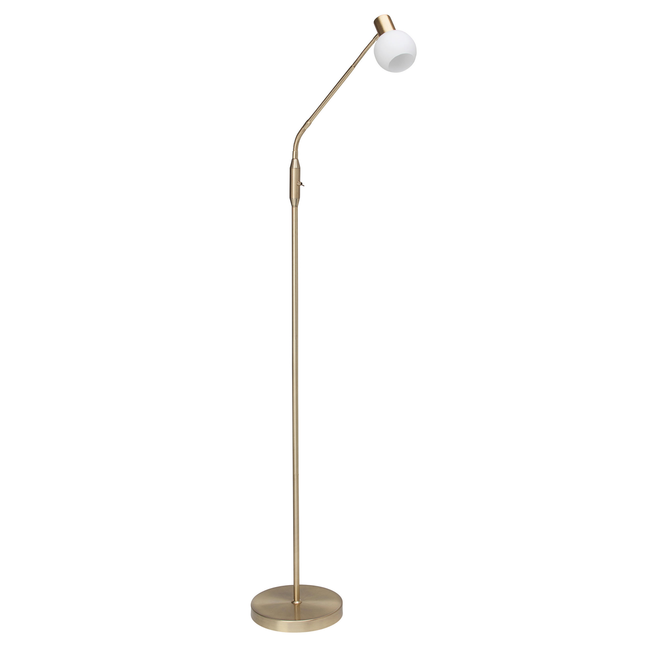 STEHLEUCHTE - Weiss/Messingfarben, Basics, Glas/Metall (140/22,5/60cm) - Brilliant