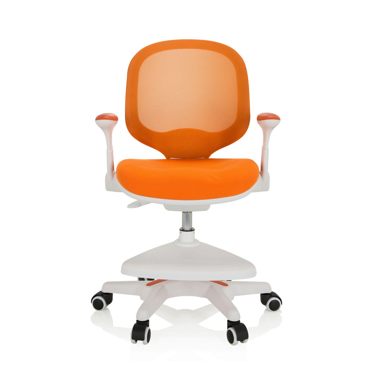 MLADINSKI VRTLJIVI STOL umetna masa, tekstil oranžna  - bela/oranžna, Moderno, umetna masa/tekstil (56/89 - 101/52cm) - MID.YOU