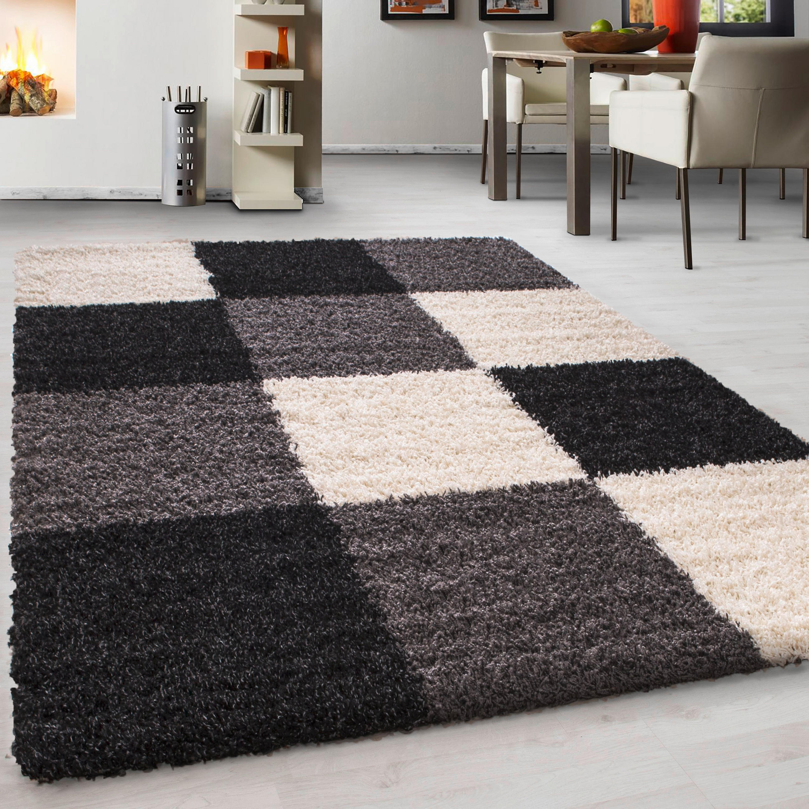 HOCHFLORTEPPICH 200/290 cm Life 1501 Grau, Schwarz, Weiß  - Schwarz/Weiß, KONVENTIONELL, Textil (200/290cm) - Novel