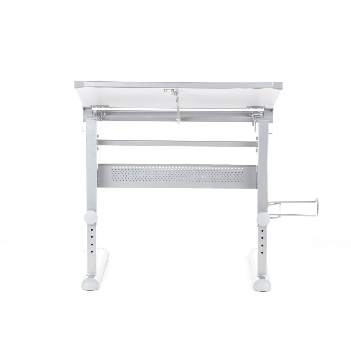 JUGENDSCHREIBTISCH 50/80/56-80 cm  - Silberfarben/Weiß, Basics, Holzwerkstoff/Kunststoff (50/80/56-80cm) - MID.YOU