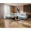 WOHNLANDSCHAFT Hellgrau Struktur  - Hellgrau/Schwarz, Design, Textil/Metall (270/364/190cm) - Stylife