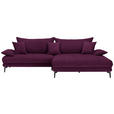 ECKSOFA in Mikrofaser Beere  292/176 cm  - Beere/Schwarz, MODERN, Textil/Metall (292/176cm) - Carryhome