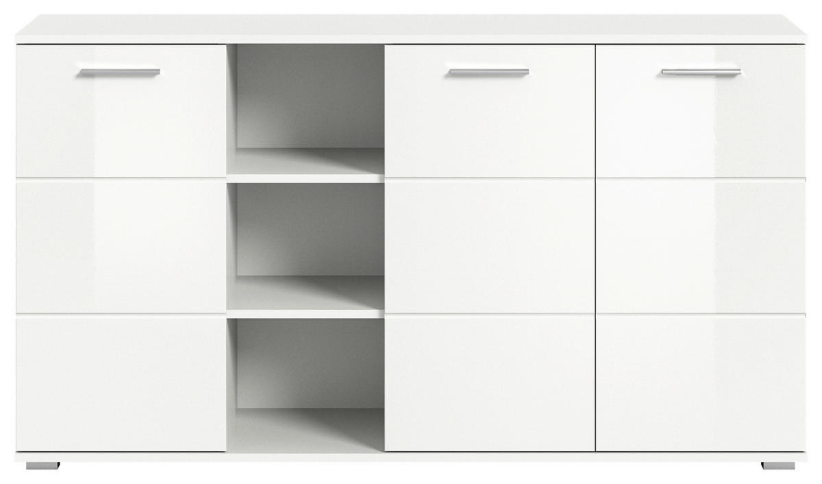 KOMMODE  in 150/83/37 cm  - Weiß Hochglanz, Design, Holzwerkstoff/Kunststoff (150/83/37cm) - Xora