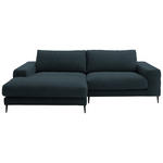 ECKSOFA  in Flachgewebe Petrol  177/253 cm  - Petrol/Schwarz, Design, Textil/Metall (177/253cm) - Dieter Knoll