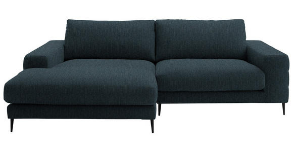 ECKSOFA  in Flachgewebe Petrol  177/253 cm  - Petrol/Schwarz, Design, Textil/Metall (177/253cm) - Dieter Knoll