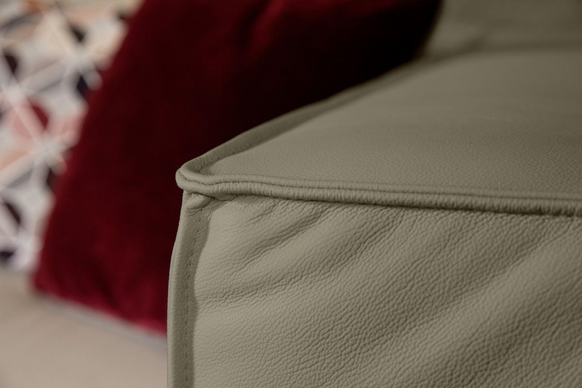 ECKSOFA in Echtleder Braun, Grau  - Schwarz/Braun, Modern, Leder/Kunststoff (164/300cm) - W.Schillig