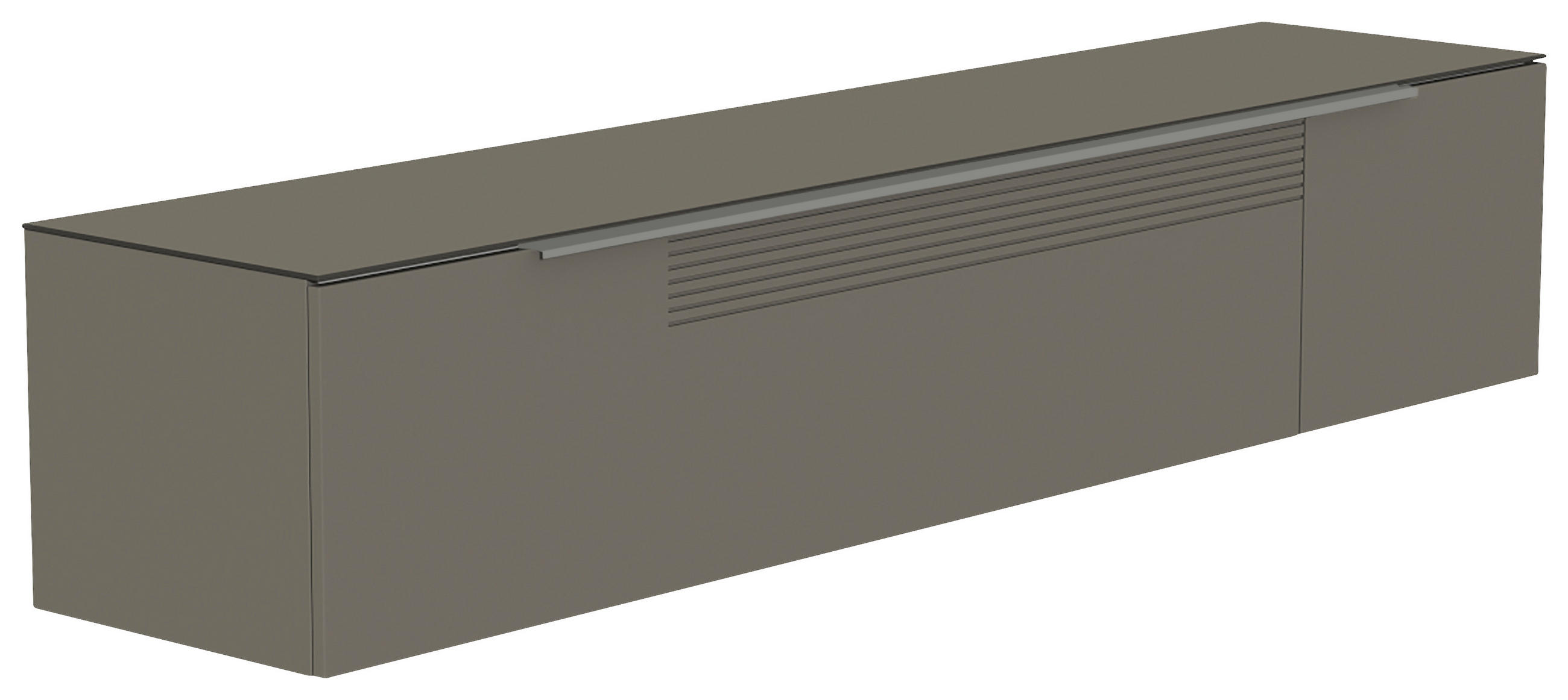 LOWBOARD  in 210/41/45 cm  - Alufarben/Grau, Design, Glas/Holzwerkstoff (210/41/45cm) - Moderano