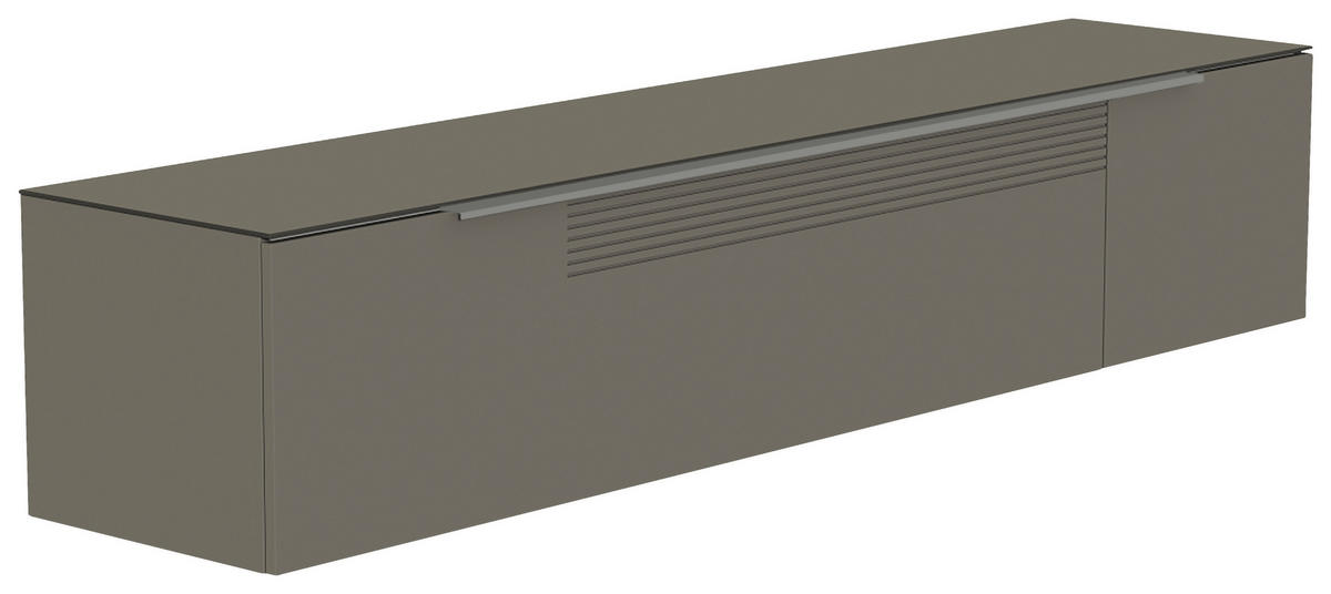 LOWBOARD  in 210/41/45 cm  - Alufarben/Grau, Design, Glas/Holzwerkstoff (210/41/45cm) - Moderano