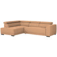 ECKSOFA Rostfarben Struktur  - Rostfarben/Schwarz, Design, Kunststoff/Textil (205/284cm) - Xora