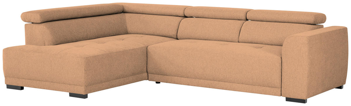 ECKSOFA Rostfarben Struktur  - Rostfarben/Schwarz, Design, Kunststoff/Textil (205/284cm) - Xora