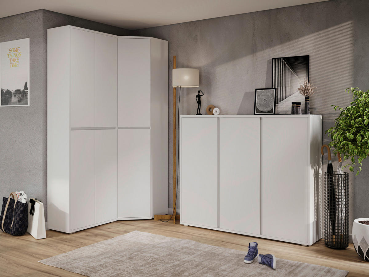 KOTNA OMARA, bela  - bela, Konvencionalno, leseni material (60/210/60cm) - Xora