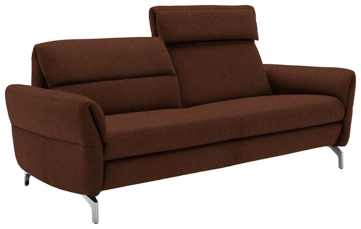 2-SITZER-SOFA in Flachgewebe Kupferfarben  - Nickelfarben/Kupferfarben, Design, Textil/Metall (186/87/100cm) - Schöner Wohnen