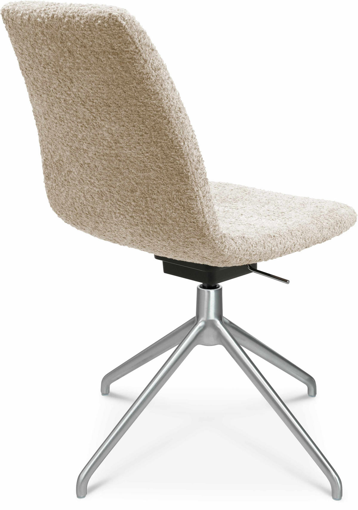 STUHL Bouclé Creme, Alufarben  - Creme/Alufarben, Design, Textil/Metall (46/81,5-84,5/55cm) - Johann Jakob