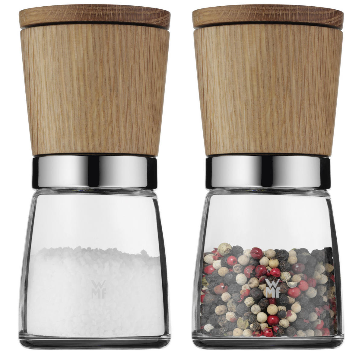 Gewürzmühlenset 2-teilig 6/13,8 cm   - Braun, Design, Glas/Holz (6/13,8cm) - WMF