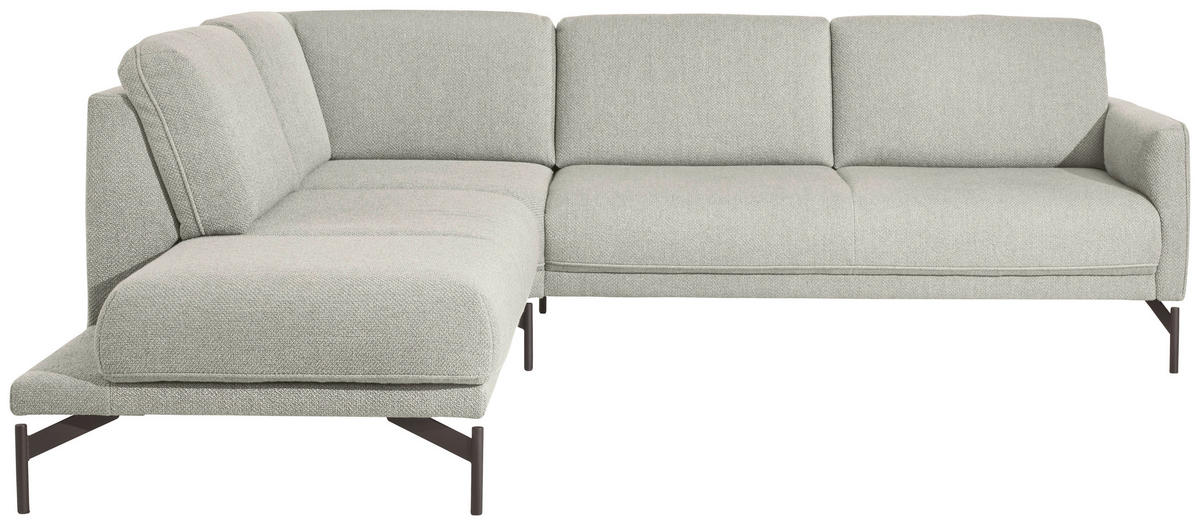 ECKSOFA in Flachgewebe, Struktur Creme  - Anthrazit/Creme, Design, Textil/Metall (230/254cm) - Johann Jakob