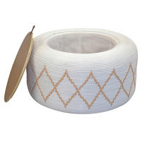 COUCHTISCH Rattan massiv 46/73/59 cm rund Weiß  - Weiß, Design, Holz (46/73/59cm) - MID.YOU