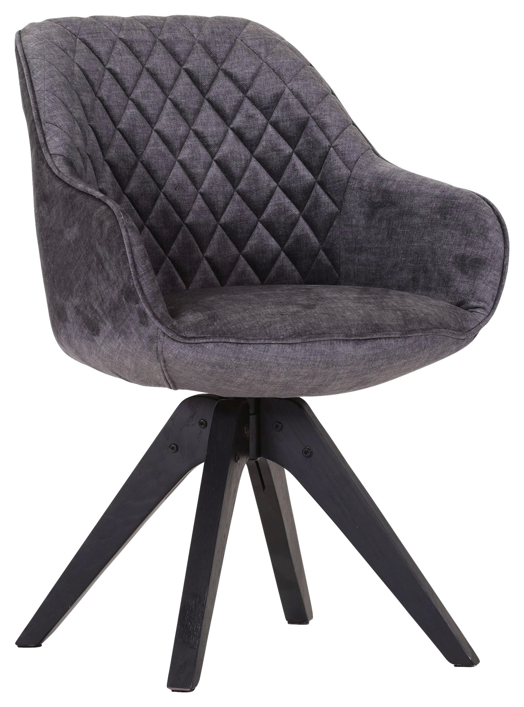 ŽIDLE S PODRUČKAMI, plochá tkanina, tmavě šedá - černá/tmavě šedá, Lifestyle, dřevo/textil (60/83/65cm) - Landscape