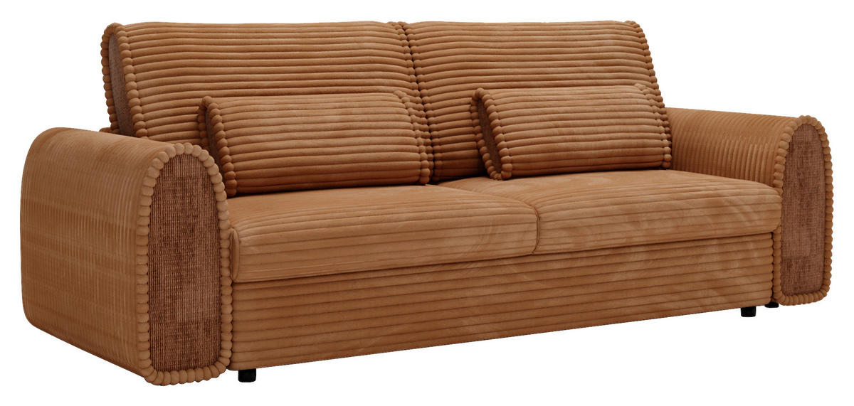SCHLAFSOFA in Cord, Feincord Rostfarben, Hellbraun  - Hellbraun/Rostfarben, Konventionell, Kunststoff/Textil (240/83/116cm) - Carryhome