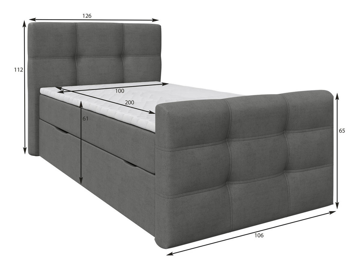 BOXBETT 100/200 cm  in Beige  - Beige/Schwarz, Basics, Kunststoff/Textil (100/200cm) - Chameo