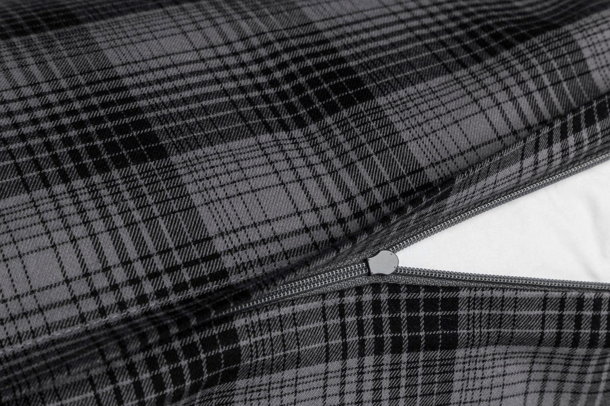 BETTWÄSCHE Flanell 155/220 cm  - Anthrazit, KONVENTIONELL, Textil (155/220cm) - Joop!