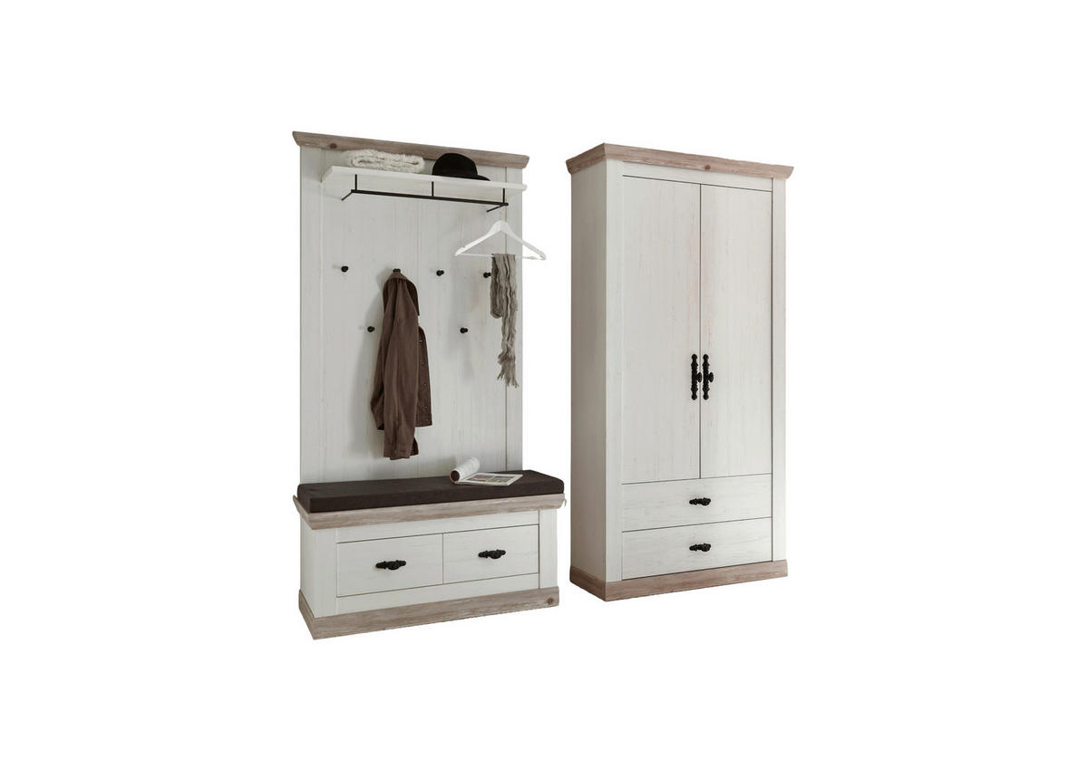 GARDEROBE 3-teilig  in 224/201/45 cm  - Hellbraun/Pinienfarben, Design, Holzwerkstoff (224/201/45cm) - MID.YOU