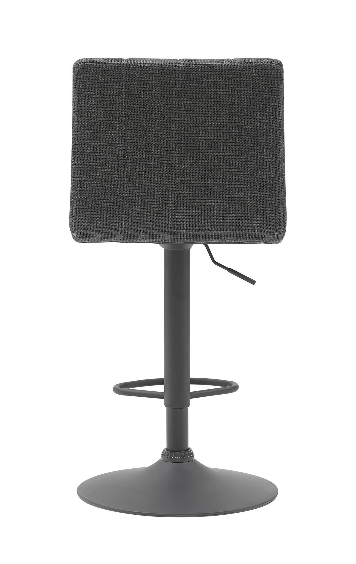 BARHOCKER-SET Webstoff, Mikrofaser Anthrazit Stahl erweiterbar, Sitzfläche 360° drehbar  - Anthrazit, MODERN, Textil/Metall (47/93-114/57cm) - MID.YOU